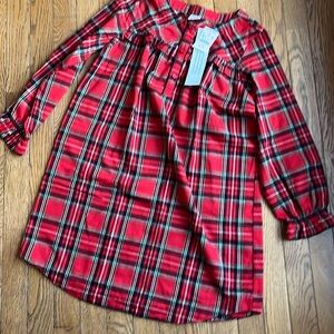 NWT Crewcuts tartan plaid flannel PJ dress.  Red. Size Large (10-11).